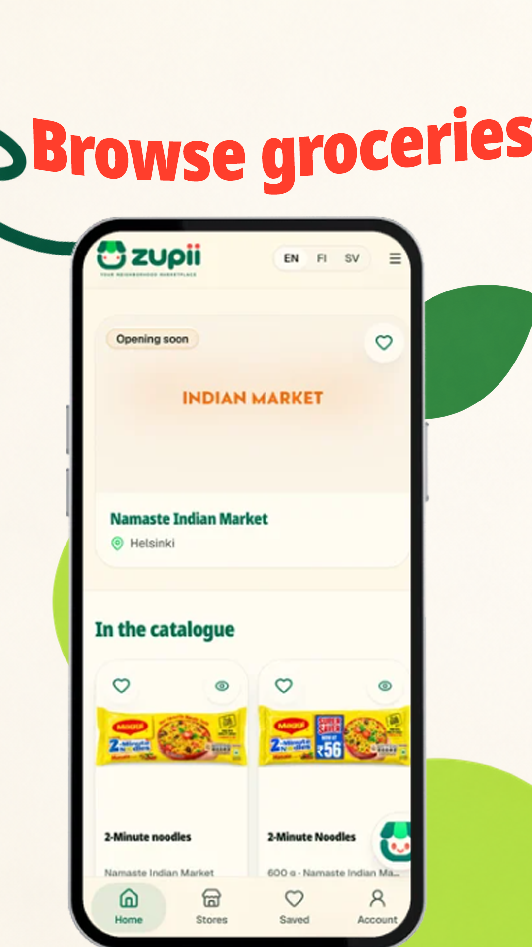Zupii customer marketplace concept on a phone